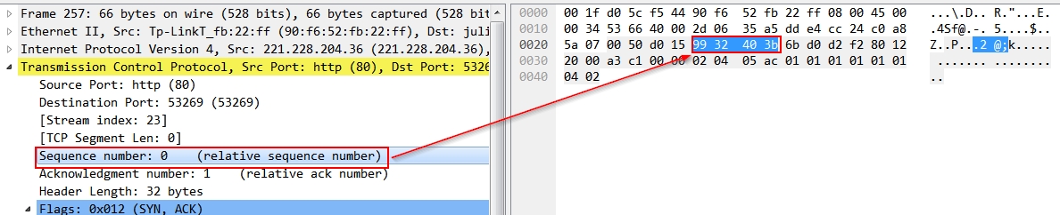 wireshark use relative sequence numbers